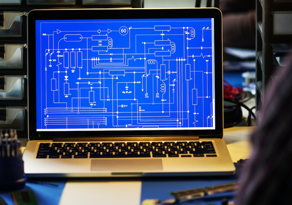 Illustratie van het beroep : Tekenaar-ontwerper elektriciteit en elektronica